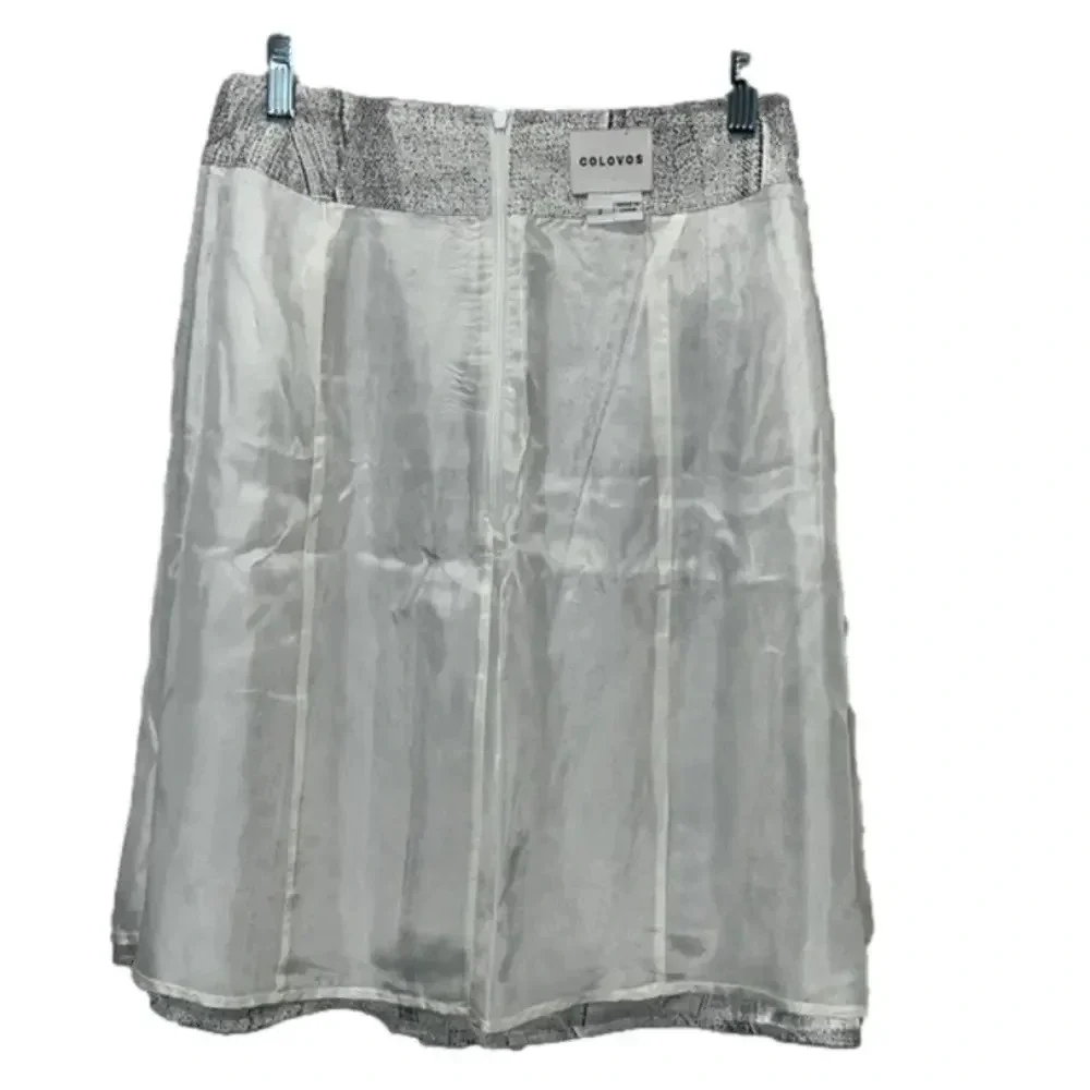 Rare 100% silk skirt snake print skirt Colovos lined faux wrap skirt‎ pockets 2